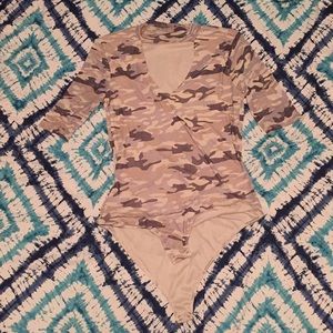 Camo mesh body suit